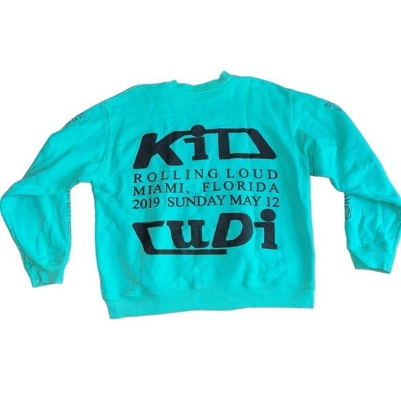 KID CUDI x CPFM Rolling Loud Swim In The Light Crewneck | Teal | Size Medium - Picture 8 of 9